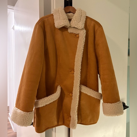 Kismet Jackets & Blazers - Kismet Cream and Tan Shearling Jacket
